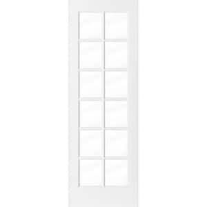 32 in. x 96 in. 12-Lite Solid Core MDF Primed Interior Door Slab