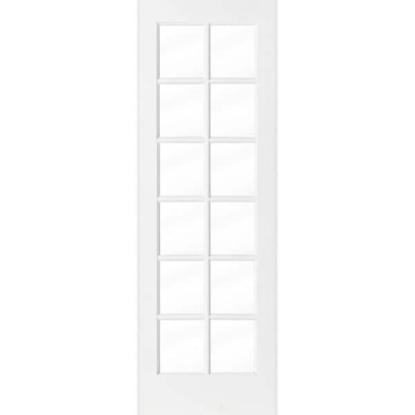 Krosswood Doors 32 in. x 96 in. 12-Lite Solid Core MDF Primed Interior Door Slab