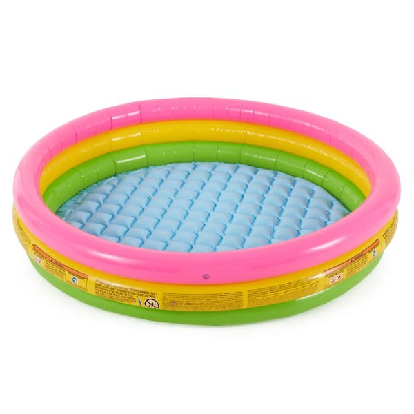 Intex Inflatable Sunset Glow Kiddie Pool with Multi-Colored Fun Ballz, 100 Pack