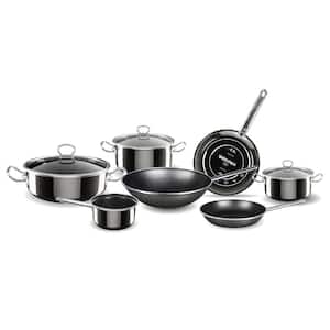 Elegance 10-Piece Enamel on Steel Cookware Set in Gray