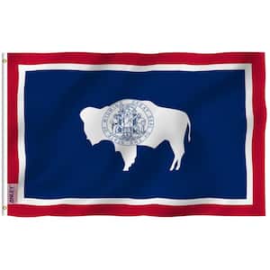 Fly Breeze 3 ft. x 5 ft. Polyester Wyoming State Flag 2-Sided Flags Banners with Brass Grommets and Canvas Header
