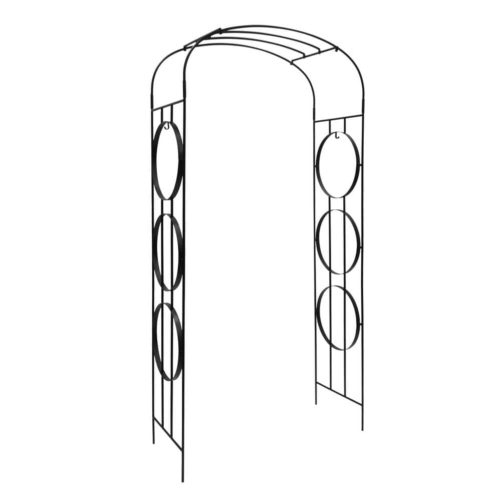 ACHLA DESIGNS 92.25 in. H Black Powder Coated Finish Wrought Iron ...