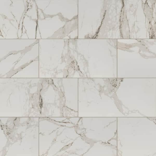 MSI Crystal Bianco 12 in. x 24 in. Polished Porcelain Floor and Wall Tile (28-cases/448 sq. ft./pallet)