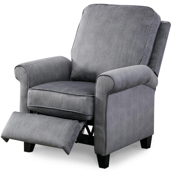 Unbranded 34 in. Width Big and Tall Gray Velvet 3 Position Recliner