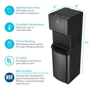 A5BLK Self Cleaning Bottleless Water Cooler Dispenser, UL/NSF/Energy Star, Black Stainless Steel