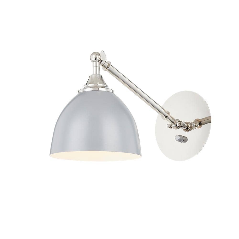 Frolynn 1-Light Sconce Polished Nickel Finish with Gray Metal Shade price history on PriceWatchPro