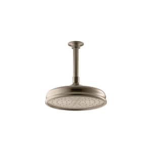 1-Spray Patterns 8 in. Ceiling Mount Rain Fixed Shower Head in Vibrant Brushed Bronze