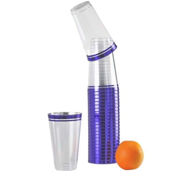 Double Walled Insulated Party Cups, 16-Ounce, Orange- 4 Pack