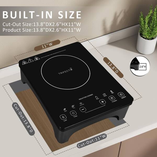 Trifecte 11 in. 1 Element 1800-Watt Induction Cooktop in Black