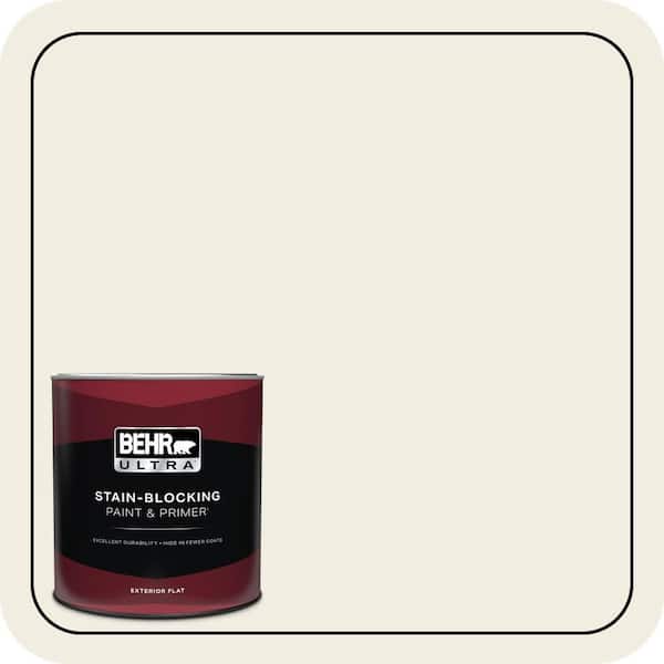 BEHR ULTRA 1 qt. #12 Swiss Coffee Flat Exterior Paint & Primer