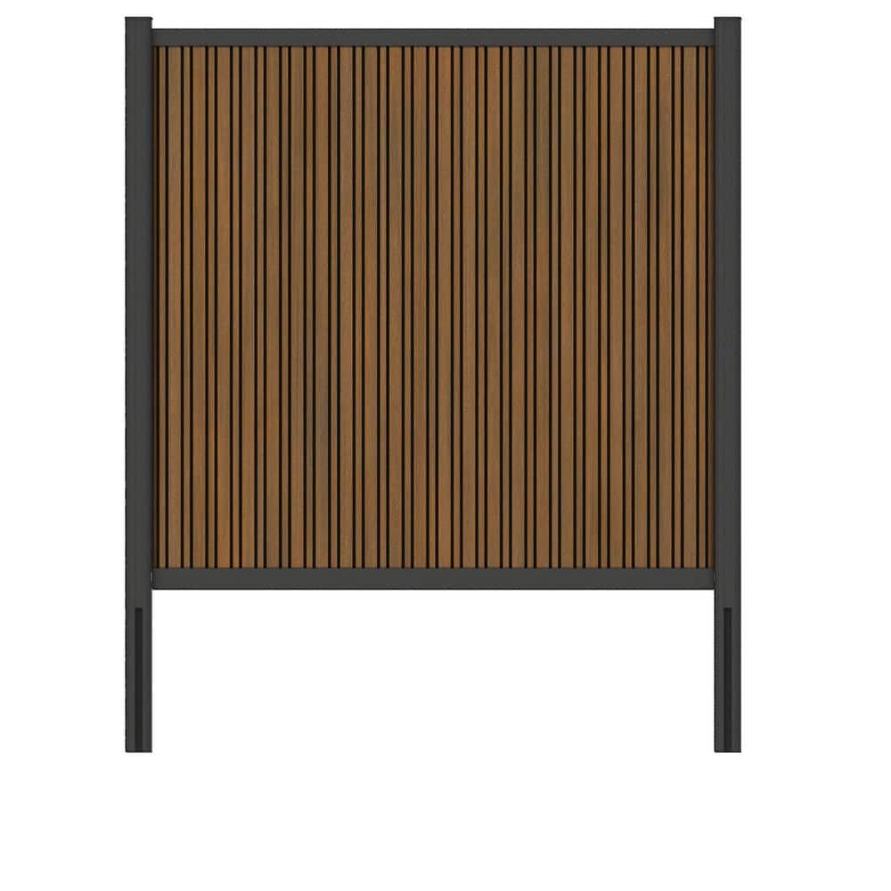 UltraEasy 6 ft. x 6 ft. Peruvian Teak Composite Hybrid Style Vertical Fence Panel Kit with Black Frame price history on PriceWatchPro