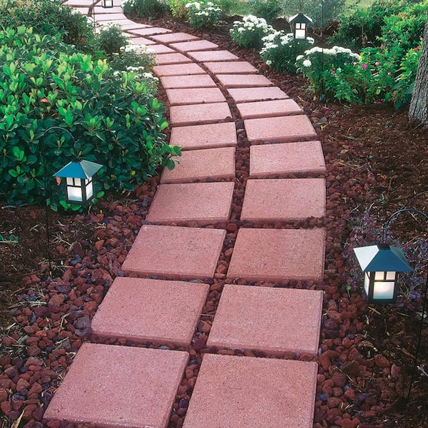 River Red Square Concrete Step Stone, Outdoor Stepping Stones Home Depot