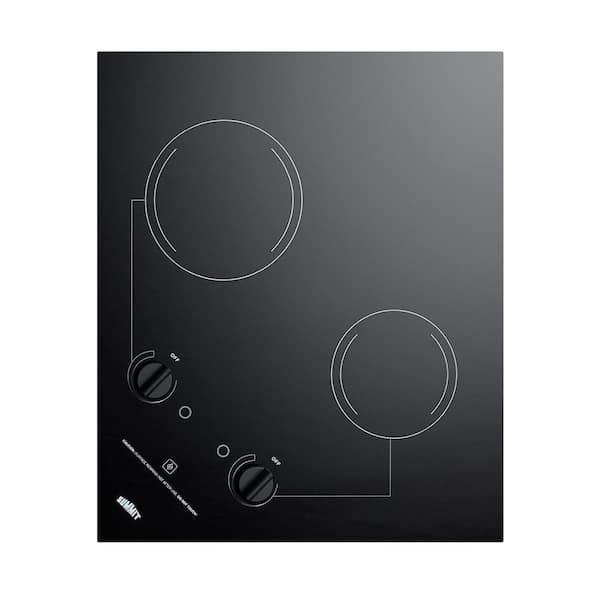 Summit Appliance 21 in. Radiant Electric Cooktop in Black with 2 Elements