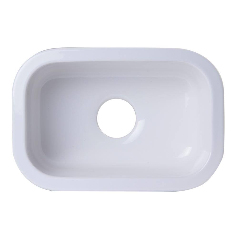White Fireclay Undermount Single Bowl Kitchen Sink