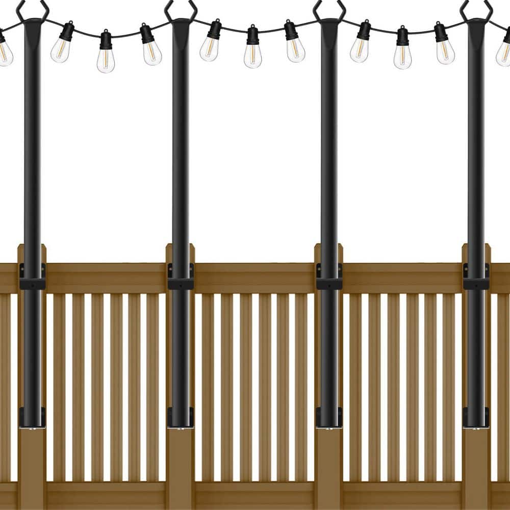 4-Pack 5 ft. String Light Poles, Metal Flagpole with Fork for Outside, Patio, Deck, Backyard and Party price history on PriceWatchPro