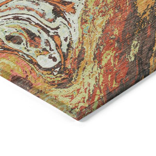 Chantille Machine Washable Indoor/Outdoor Abstract ACN1061 Khaki 1 ft. 8 in. x 2 ft. 6 in. Area Rug