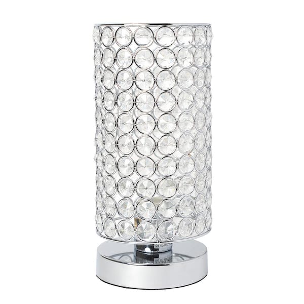 Elegant Designs 10 75 In 1 Light, Cylinder Crystal Table Lamps With Prisms