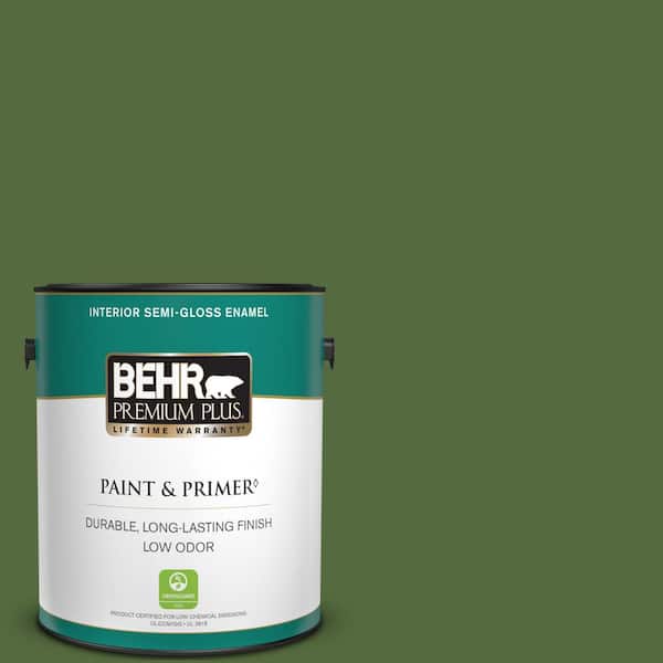 BEHR PREMIUM PLUS 1 gal. #410D-7 Mountain Forest Semi-Gloss Enamel Low Odor Interior Paint & Primer