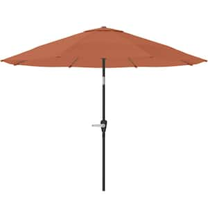 10 ft. Aluminum Outdoor Patio Umbrella with Auto Tilt, Easy Crank Lift in Terracotta