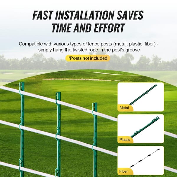 VEVOR Electric Fence Tape, 1640 ft. 500 M Polytope Fencing Hot Wire, 3/4 in. Width 6 Stainless Steel Strands for Conductivity