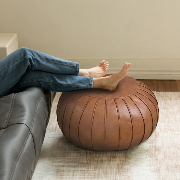 Decorative Satin Pouf Cushion in Copper and Brown - Unbranded Amazon.com: The HomeCentric Pillow Cover, Copper Pillow  main image 3