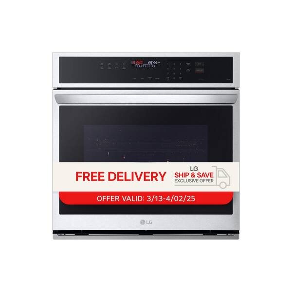 LG 4.7 cu. ft. Smart Single Electric Wall Oven with Fan Convection, Air Fry in PrintProof in Stainless Steel