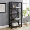 Walker Edison Furniture Company Sable Wood Farmhouse Metal-X 4-Shelf ...