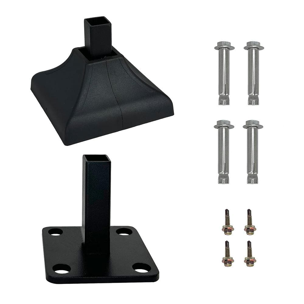1x1 in. Black Matal Exterior Stair Part Handrail Fitting, Premium Heavy Dut
