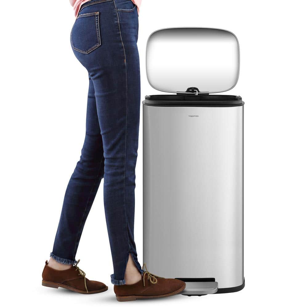 Curtis 8-Gallon Stainless Steel Step-Open Trash Can