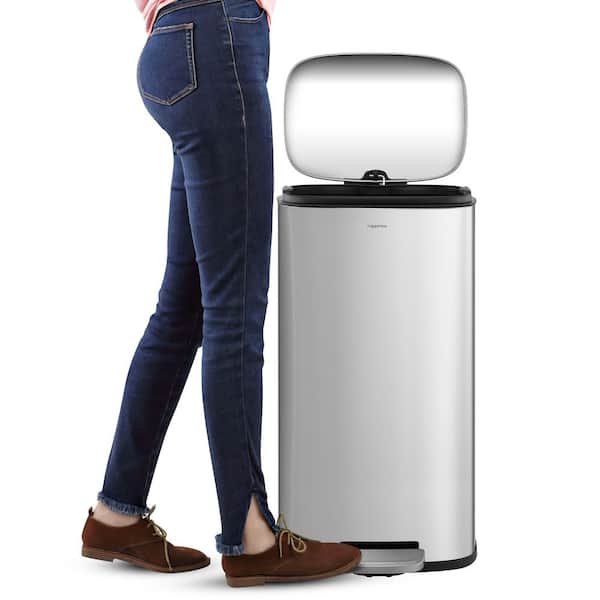 happimess - Curtis 8 Gal. Chrome Step-Open Trash Can