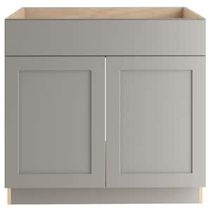 Edson Shaker Assembled 36x34.5x24.5 in. Sink Base Cabinet in Gray