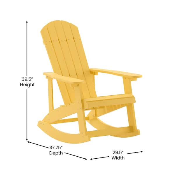 Carnegy Avenue Yellow Plastic Outdoor Rocking Chair in Yellow CGA