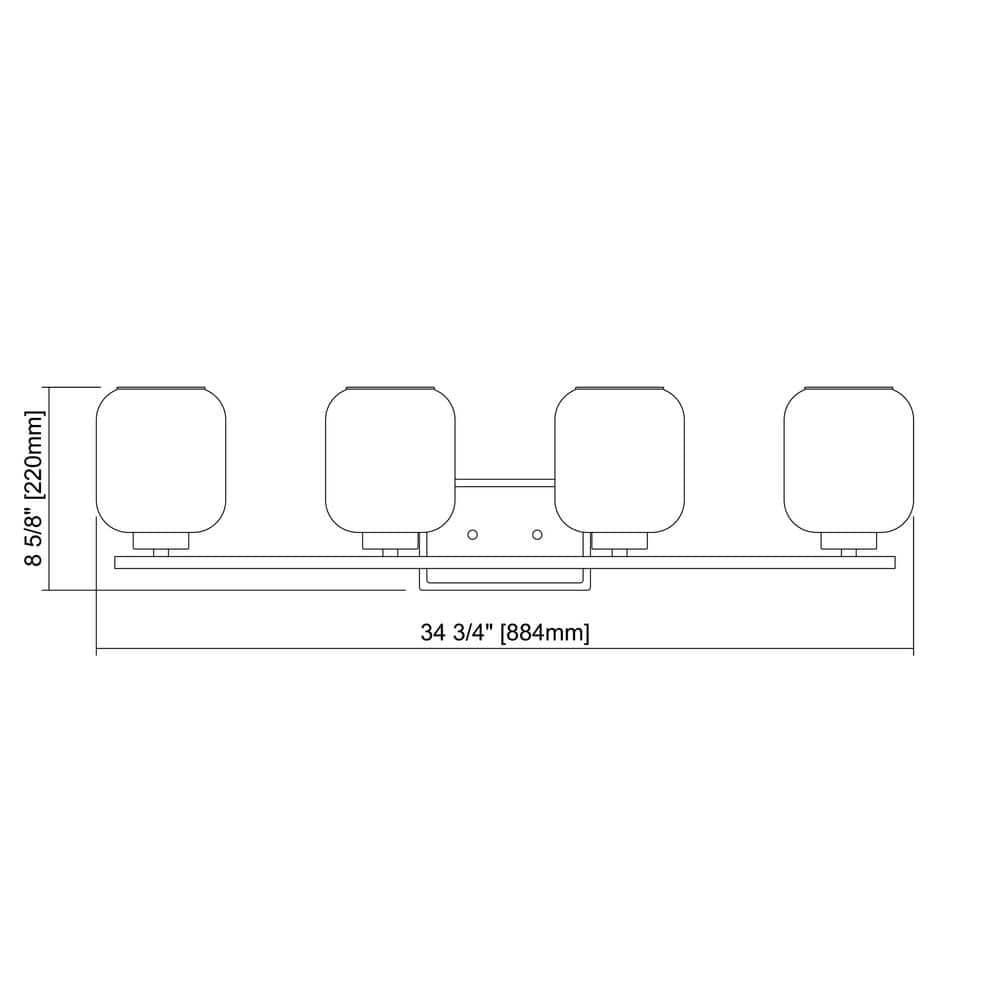 Satin Nickel 4-Light Wall Sconce with Clear Glass