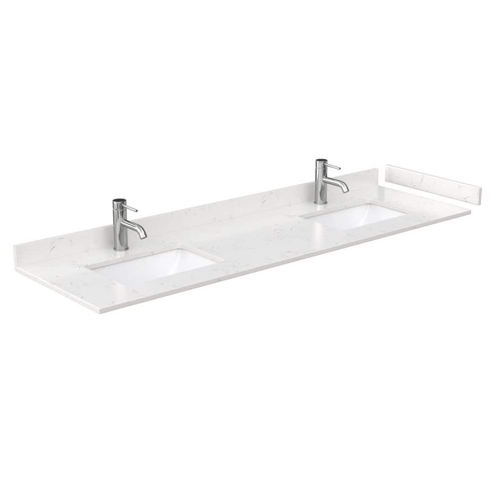 Strada 72'' Dark Gray Double Freestanding Vanity with Cultured Marble Top