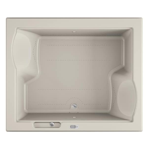 JACUZZI FUZION PURE AIR 71.75 in. x 59.75 in. Rectangular Air Bath Bathtub with Center Drain in Oyster