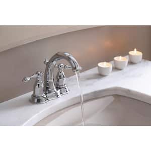 Kelston 4 in. Centerset 2-Handle Low-Arc Water-Saving Bathroom Faucet in Polished Chrome