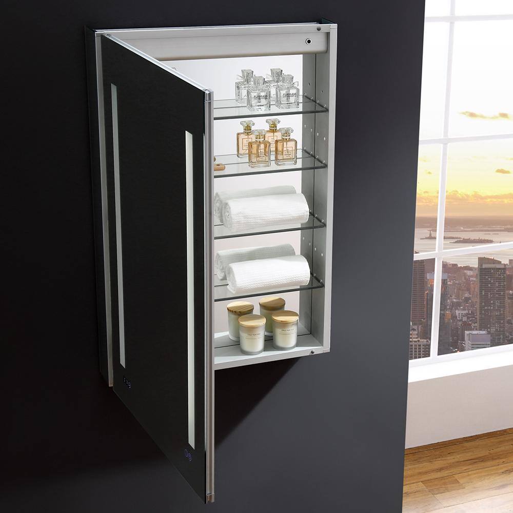 Elegant 24x36 Frameless LED Mirrored Medicine Cabinet with Digital Clock