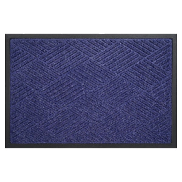 Graphite Grid Blue colored 24 in. x 36 in. Indoor/Outdoor Doormat