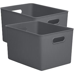 23 Qt. Plastic Storage Bin, Set of 2, Gray