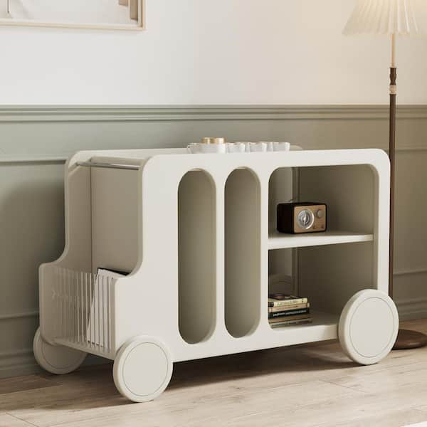 THE RIGHT PATH 35.43 in. Beige Bar Cart