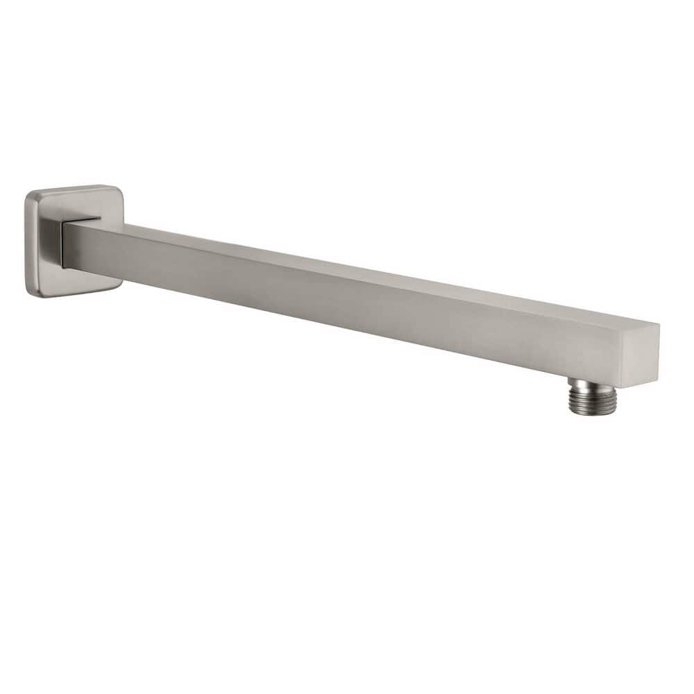 15.74 in. Length Wall Mount 1/2 in. NPT Shower Arm with Decorate Cover, Bru