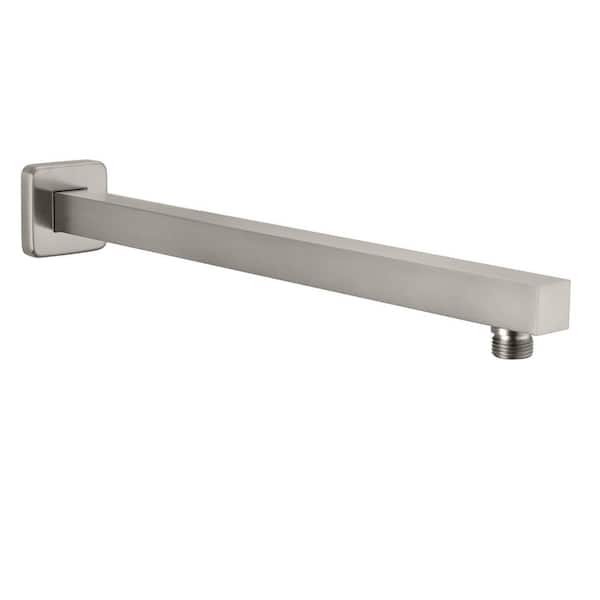 Boyel Living 15.74 in. Length Wall Mount 1/2 in. NPT Shower Arm with Decorate Cover, Brushed Nickel