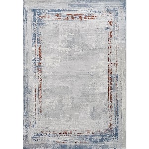 Astro 3 ft. 11 in. X 5 ft. 7 in. Grey/Blue/Gold Abstract Indoor Area Rug
