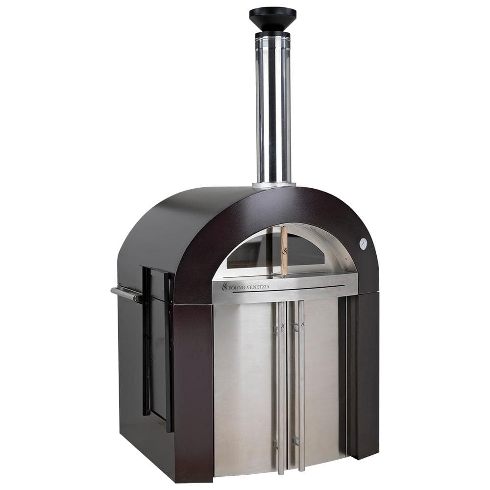 FORNO VENETZIA Bellagio 32 in. x 36 in. 500-Wood Burning Oven with Cabinet in Copper, UV Powder Coated Paint - Copper