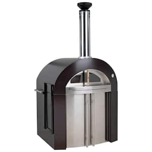 Bellagio 32 in. x 36 in. 500-Wood Burning Oven with Cabinet in Copper