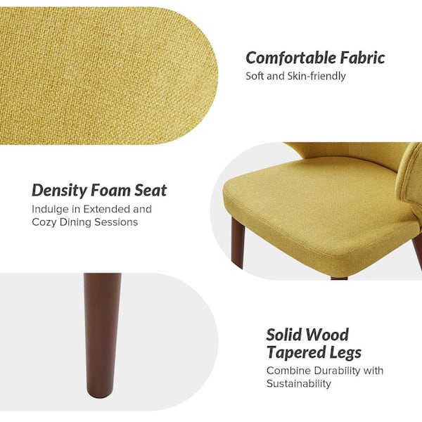 椅子 syakuyakusan JAYDEN CREATION Nuria Mustard Upholstered Dining Chair with