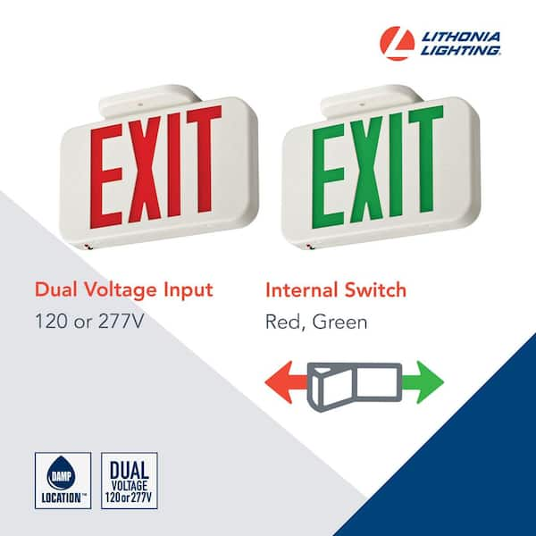 Progress Lighting Exit Signs LED White Battery-operated Exit Light