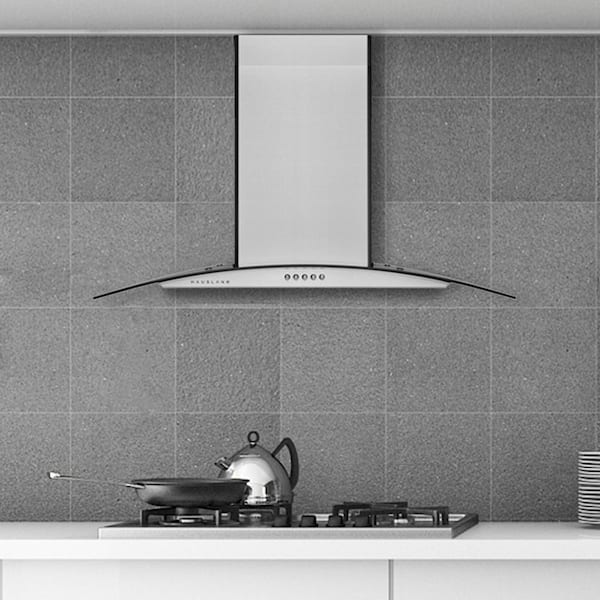 36 inch Stainless Steel Island Mount Range Hood 900CFM Tempered Glass With  LED Lights GM-H-800 - The Home Depot