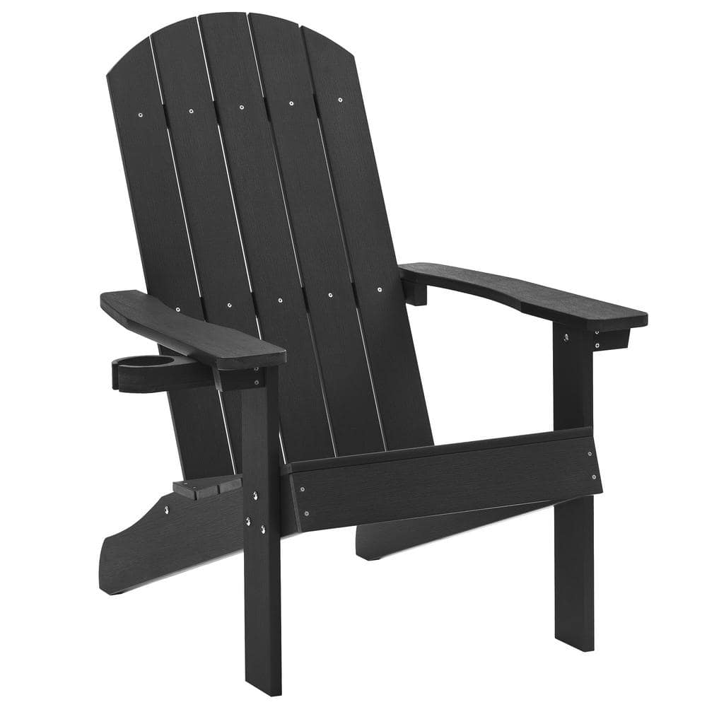 HIPS Plastic Adirondack Chair with Cup Holder, Weather Resistant, Patio Out