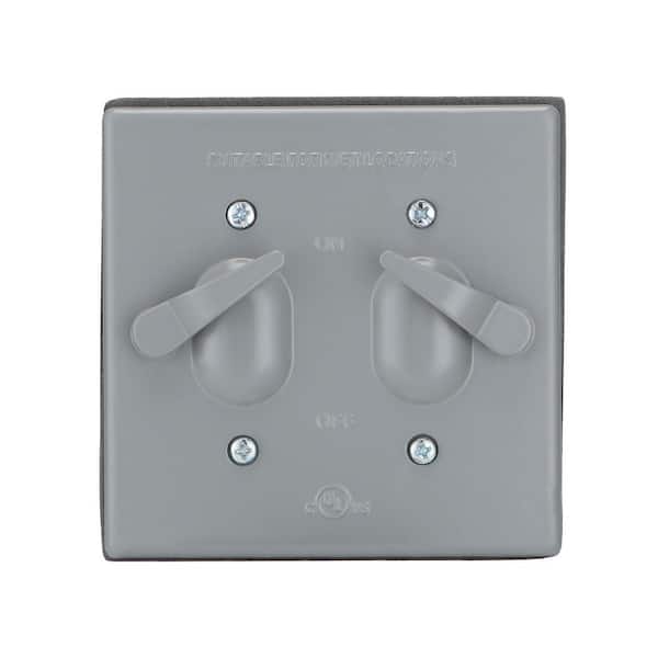 Commercial Electric 2-Gang Metallic Weatherproof Toggle